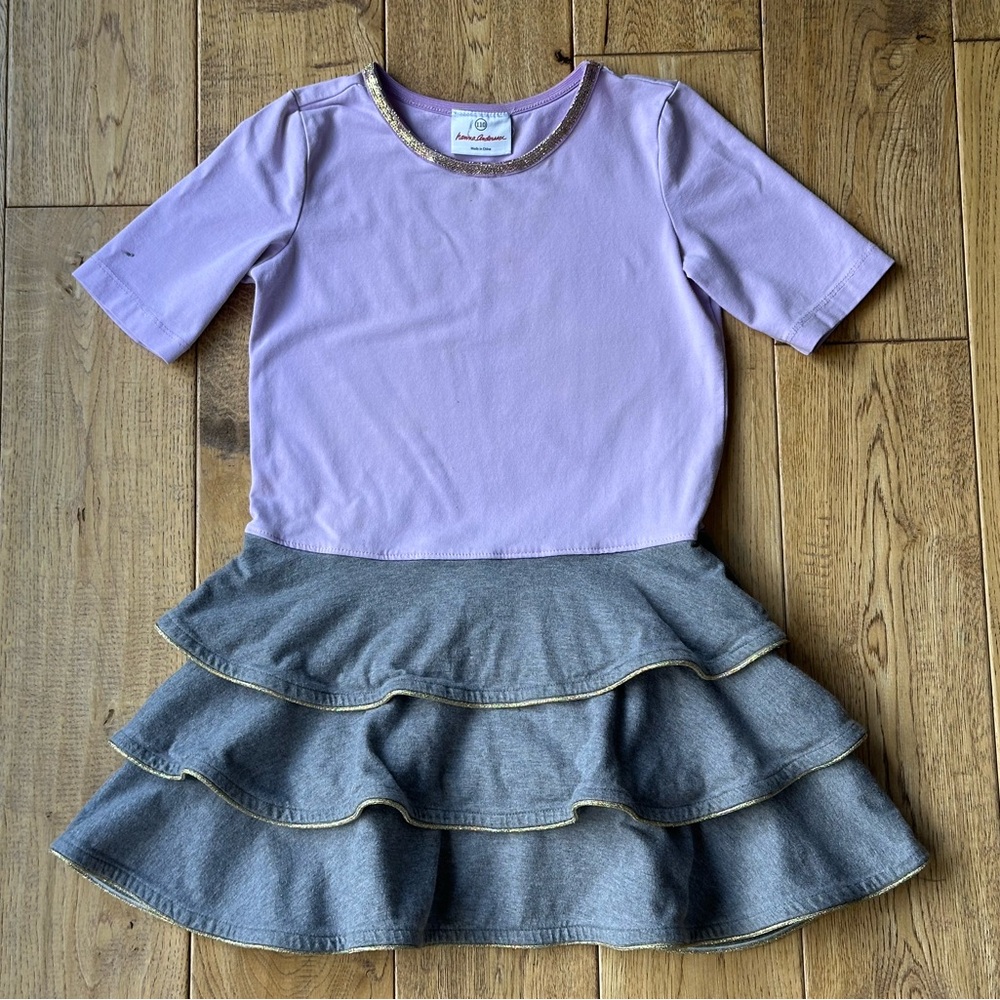 Hanna Andersson Gift Giving Lurex Trim Dress size 110 5